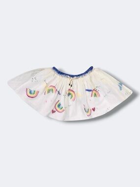 Zara Baby Skirt Girls 12–18 Months Ivory Rainbow Tulle Elastic Waist A-Line Tutu
